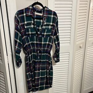 Abercrombie & Fitch Multicolor Plaid Long Sleeve Dress